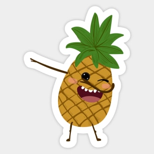 Dabbing Pineapple Aloha Beaches Sticker